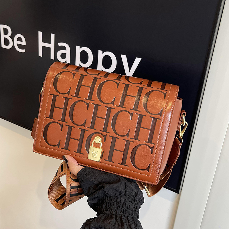 New Trendy Women's Stylish And High-End, Wide Strap Square Bag, Single Shoulder Diagonal Cross Bag