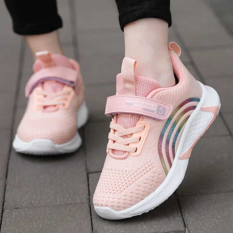 Spring and autumn childrens shoes baby girls casual sports shoes breathable soft non slip walking and running sports shoes size 28-38 W250318