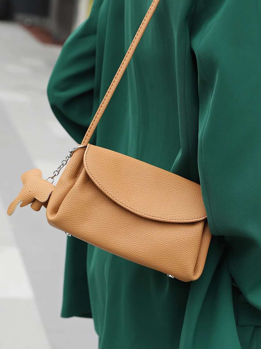 Genuine Leather Women Small Square Bag Female Shoulder Messenger Bags Designer Underarm Handbags And Purses Bolsas Green