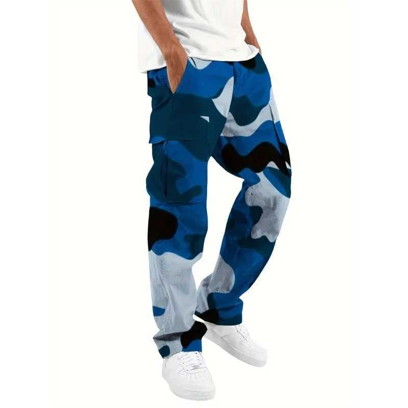 Spring and autumn mens Trouser outdoor jogging camouflage pants mens fast drying running multi pocket cargo pants cool womens woolen pants W250318