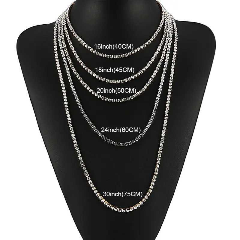 316L 4mm Stainless Steel Tennis Chain Necklace For Women Hip Hop Crystal Zircon Choker Necklaces Men Jewelry W250318