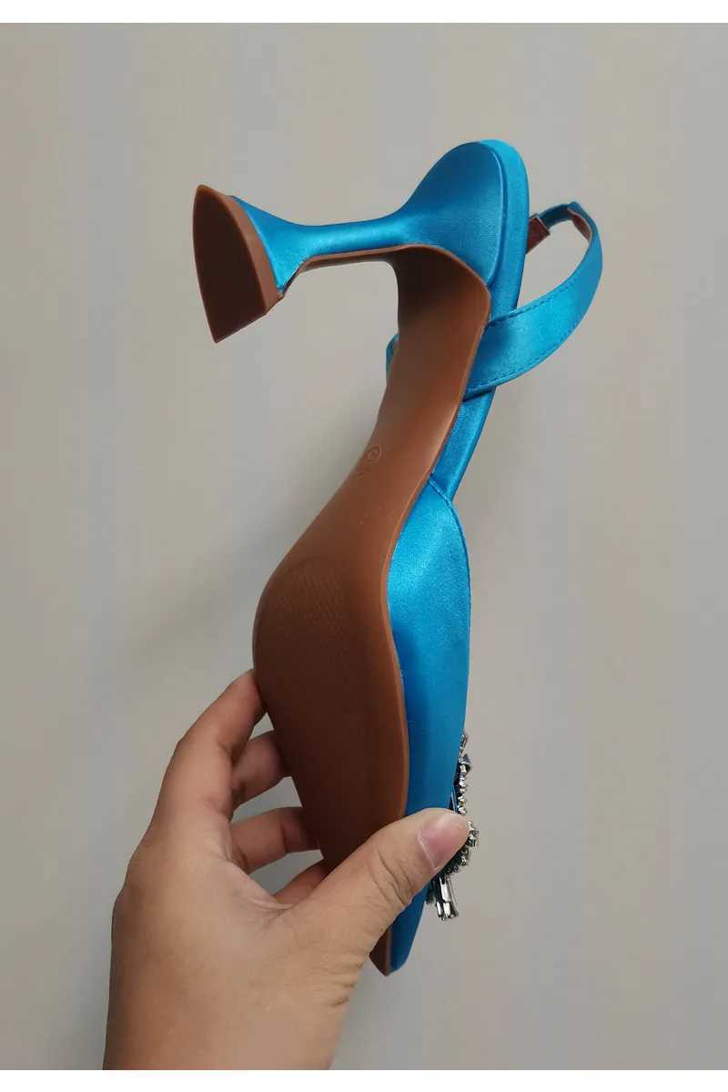 2023 Star style Womens Sandals Elegant Pointed toe Slingback Summer Off Lady Shoes Fi High h Gladiator sandals Women Y250317
