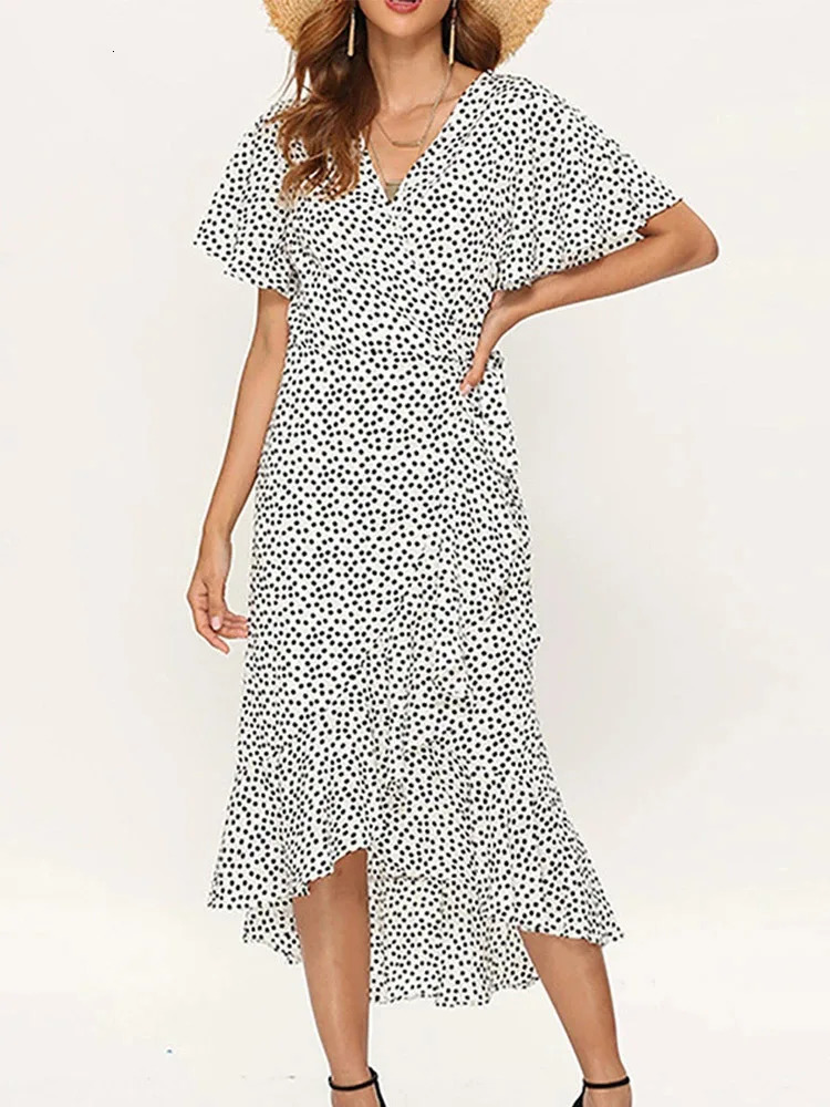 Summer beach long dress womens floral print bohemian long chiffon dress pleated bag casual V-neck split sexy party dress formal dress womens dress 250