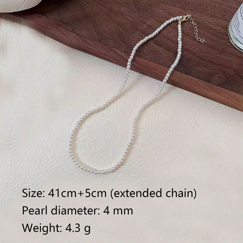 4/6/8/10/12MM Faux Pearl Pearl Necklace Women's Faux Pearl Choker Jewelry for Women