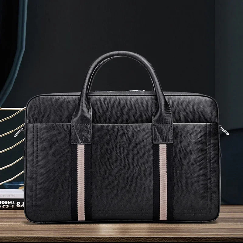 Mens leather bag notebook bag womens handbag executive briefcase mens handbag ed business handbag 250317