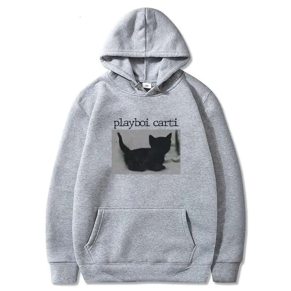 Designer Hoodie New Men's Hoodie Rapper Black Cat Print Street Wear Men's And Women's Fashionable Hip-hop Oversized Sportswear Hoodie P