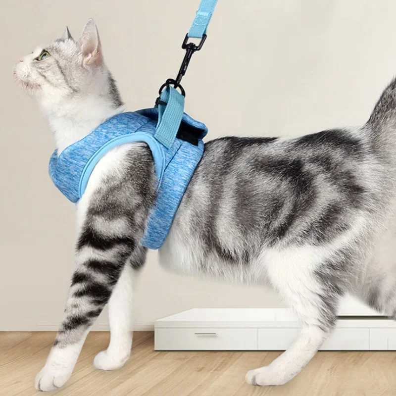 Adjustable Anti-Escape Small Cat Belt Kitten Harness Light Breathable Soft Pet Vest Wiring Harness Traction Belt Kitten WalkingT250318