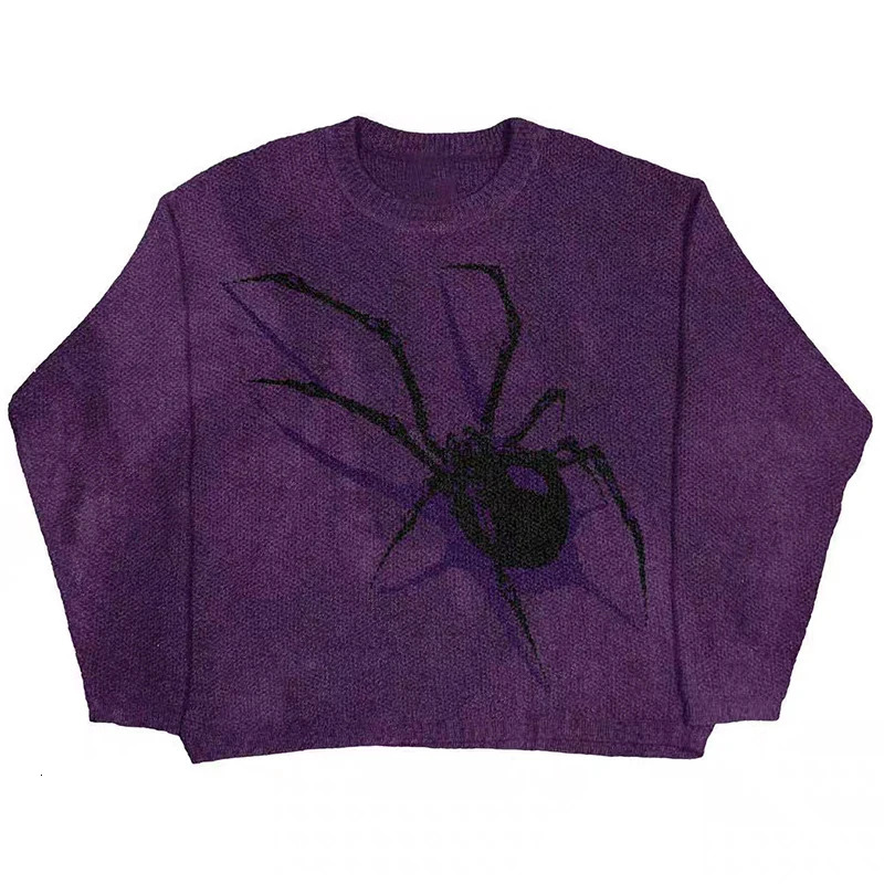 Anime Knit Sweater Hip Hop Rap Retro Vintage Loose Ugly Pullover Y2K Mens Jumpers Knitwears Oversized Women Sweater 250318