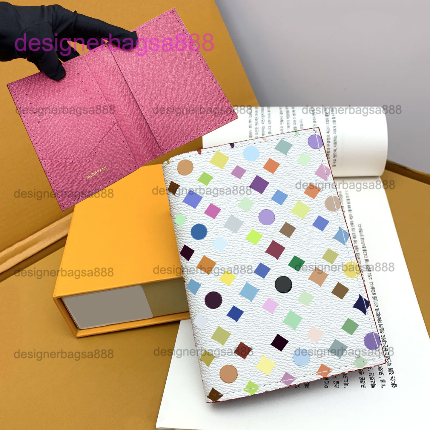 takashi murakami High quality Classic Designer Card Holder PASSPORT COVER Fashion Brand Fashion Credit Couple Family Travel