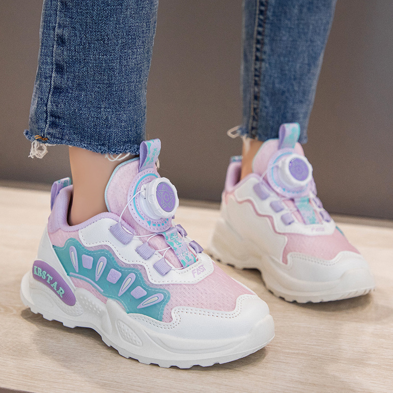 Girls Shoes Sport Light Running Shoes Kids Sneakers Rotate Button Children Comfortable Littlesprouts Walking Footwear Toddler Boys Trainers Size US9C-