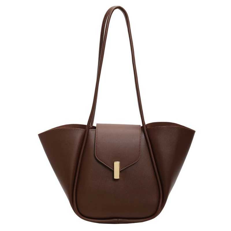 Wen Fashion Shoder Bag PU Leather Simple Tote Handbag Adjustable Strap Work Handheld Bag Daily Bag for Fem Z250318
