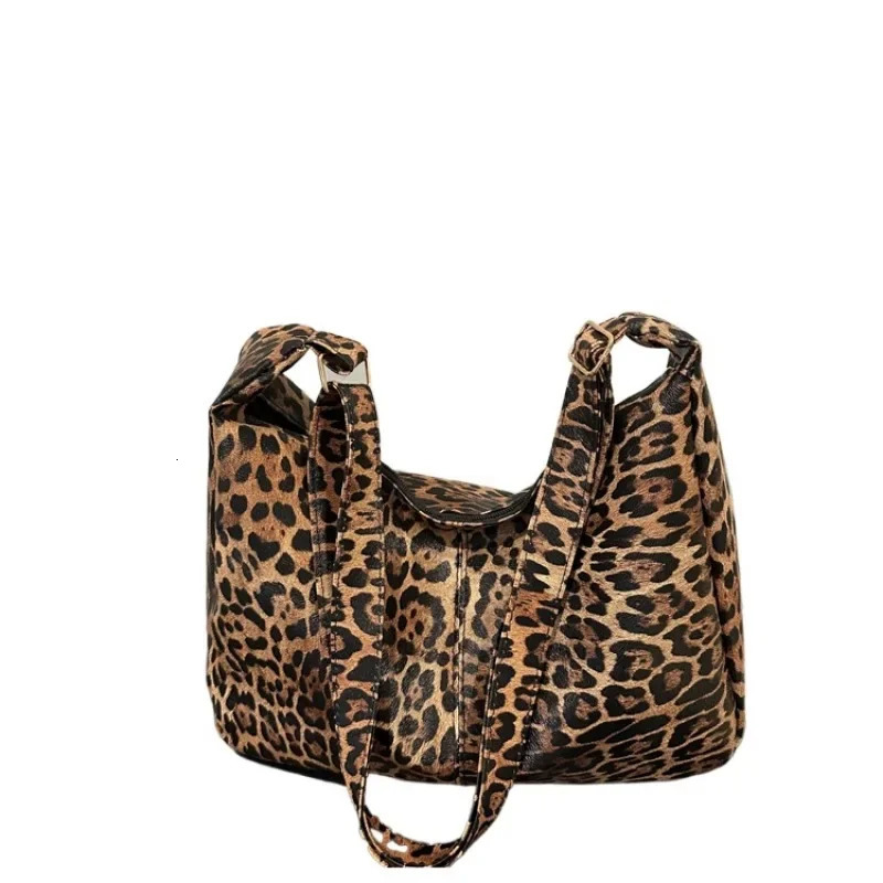 2025 PU High Value Leopard Print Hot Selling Crossbody Bag Zipper Simple Fashionable Shoulder Bag Soft Versatile Trendy Handbag R250318