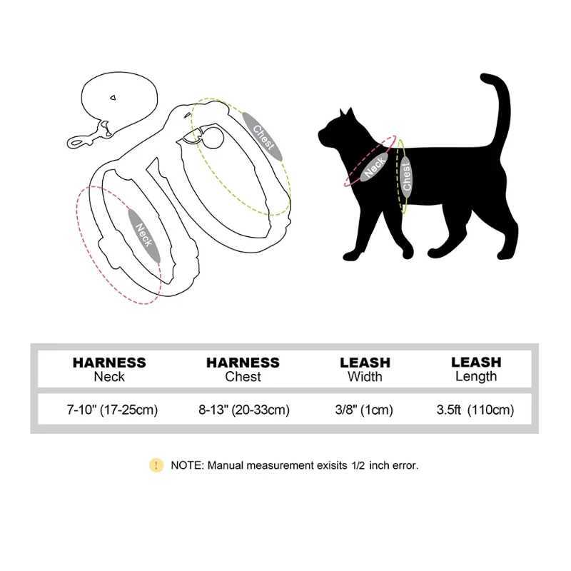 Nylon cat harness and belt set adjustable pet harness and belt set walking vest harness cat collar with bell pet suppliesT250318
