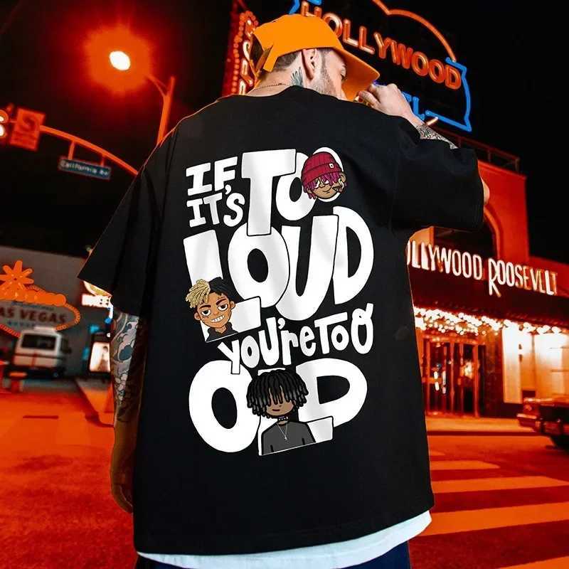 Hip Hop oversized T-shirt mens streetwear Harajuku cartoon printed T-shirt short sleeved cotton loose Hip Hop T-shirt Plus size 5XLXJ250318