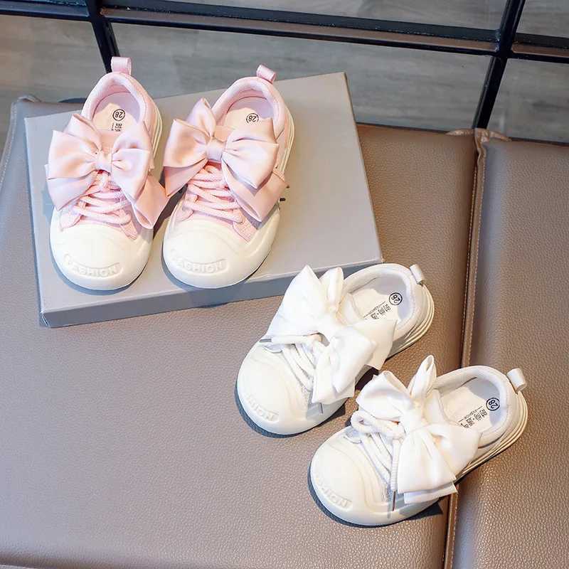 Girls Sports Shoes with Butterfly Knots Children Non-slip Thick Bottom Sneakers Kids Hook and Loop Casual Running Sneakers W250318