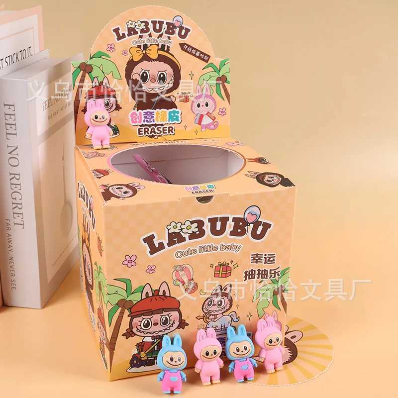32 pieces/box Labubu eraser blind box animation studio blind box digital cartoon eraser model toy childrens school suppliesT250318