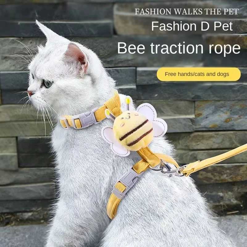 Cat Strap Set Adjustable Mesh Dog Strap Cartoon Tank Top Pet Walk Led Lead Leash Suitable for Small and Medium Sized Dogs Cats and KittensT250318