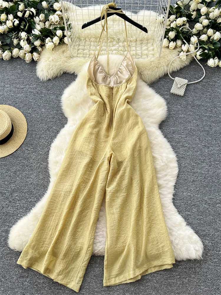 SINGREENY 2025 vacation casual jumpsuit with camisole straps strapless zipper 3D floral design tight fitting clothes summer fashion womens jumpsuit X2