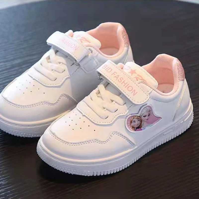 Childrens casual shoes white Priness Elsa Anna Flats purple light pink running soft sole fashion brand shoes W250318