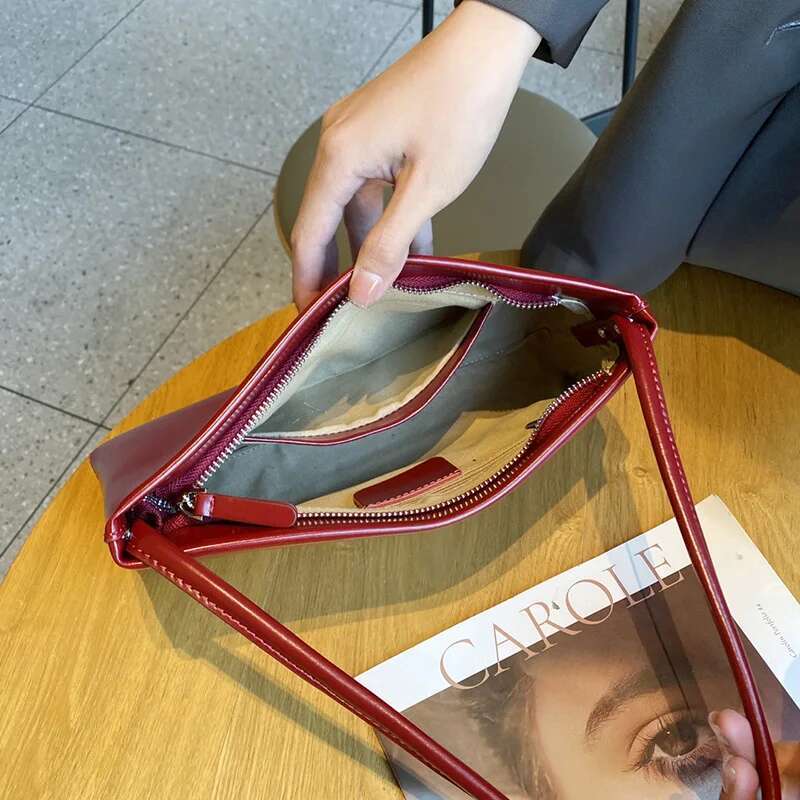 2024 Summer New Female Underarm Bag Women's Genuine Leather Shoulder Crossbody Bags High Quality Cowhide Ladies Simple Handbags