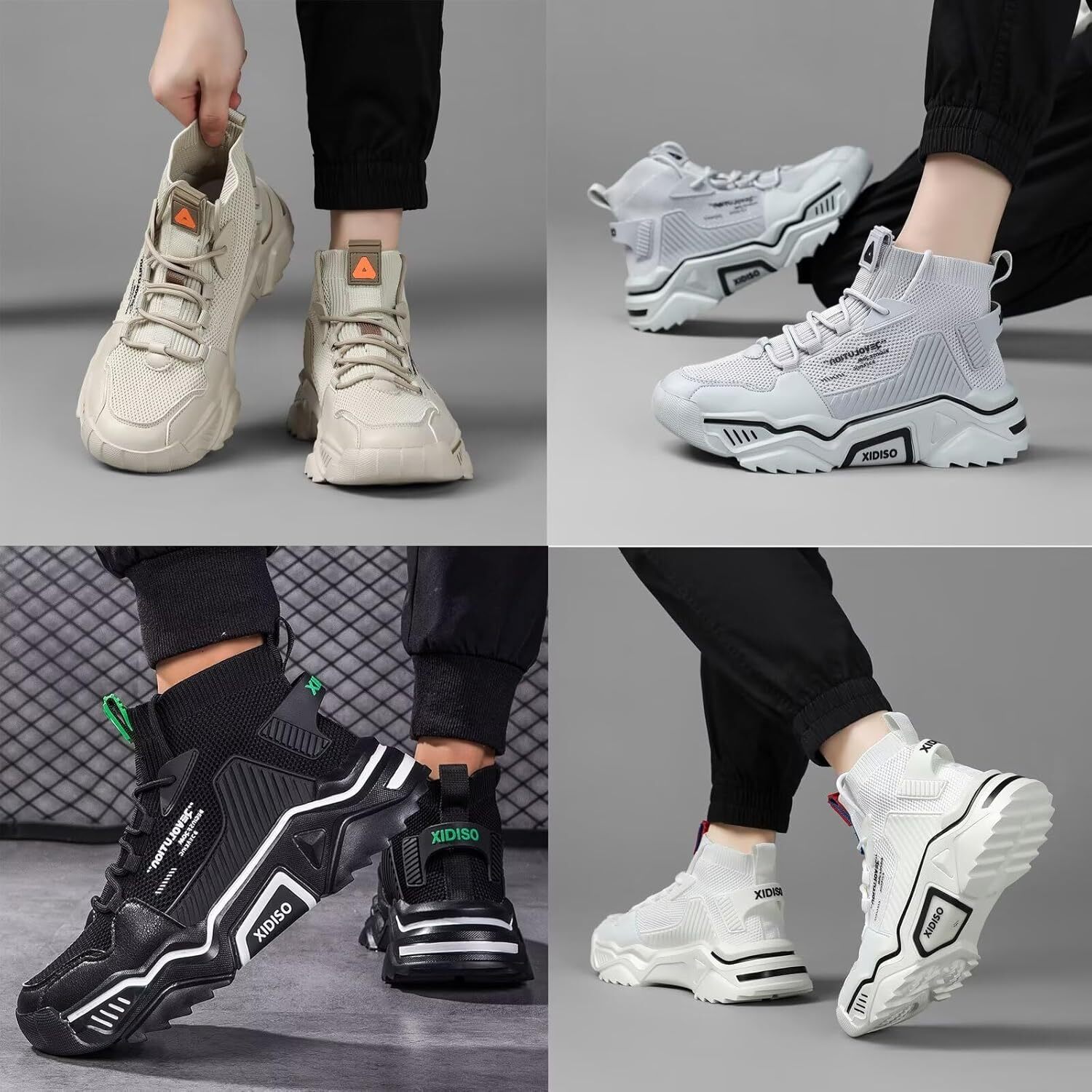 2025 With Box Designer Casual Shoes Fashion shoes men's high top casual walking shoes, anti slip breathable mesh lightweight sports shoes