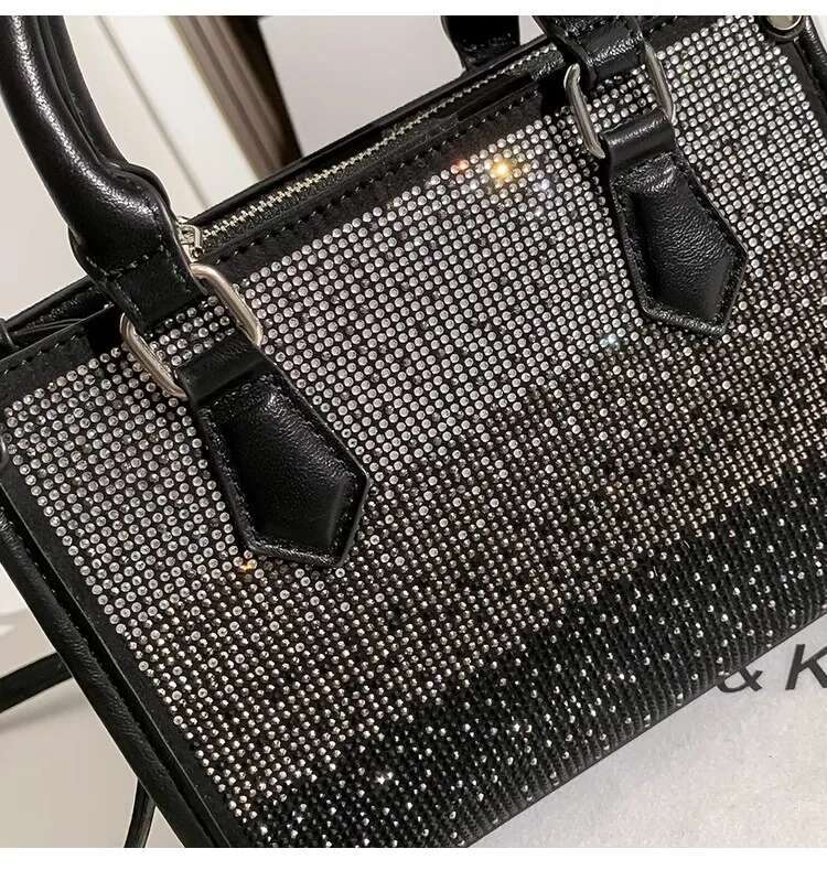 High Quality Glitter Shiny Dias Women's Handbag Large Capacity Tote Fashion Shoulder Messenger Lady Purse Casual Bag