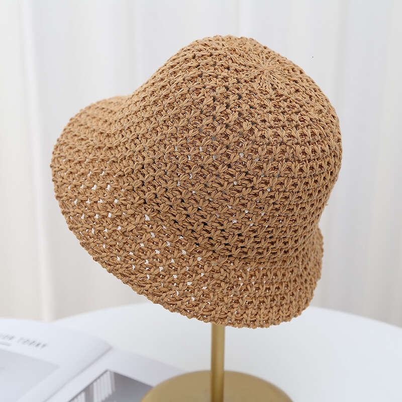 Summer hollow fisherman women's breathable thin anti UV fashionable basin hat, bucket sun hat