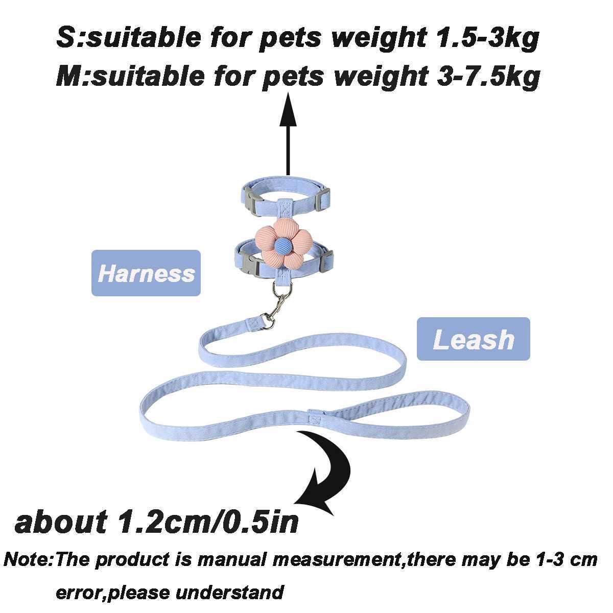 Cat Strap and Belt Set Adjustable Dog Strap for Small Dog Straps Breathable Pet StrapsT250318