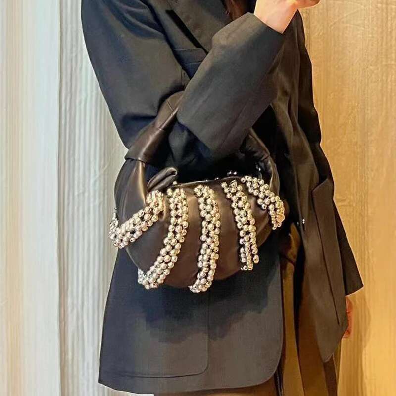 Beading Rivet Decoration Evening Clutch Party Bags For Women Designer Handbag Purse 2025 New In Fashion Underarm Shoulder