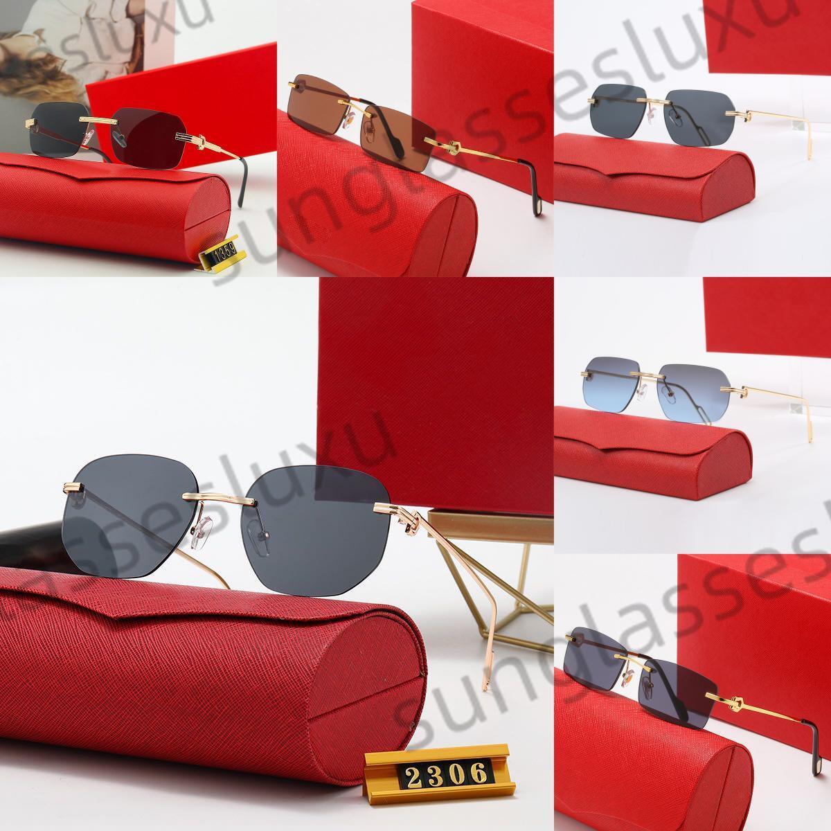 Mens Rimless Designer Sunglasses Women Glasses Buffalo Horn Glasses For Men Decor Frame Sunglass Transparent Round Shade Man Vintage Eyeglasses Eyewear