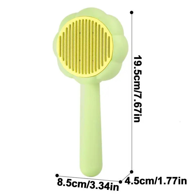 Indoor cat brush sunflower shaped with release button suitable for cats long or short hair and skin friendly 250318