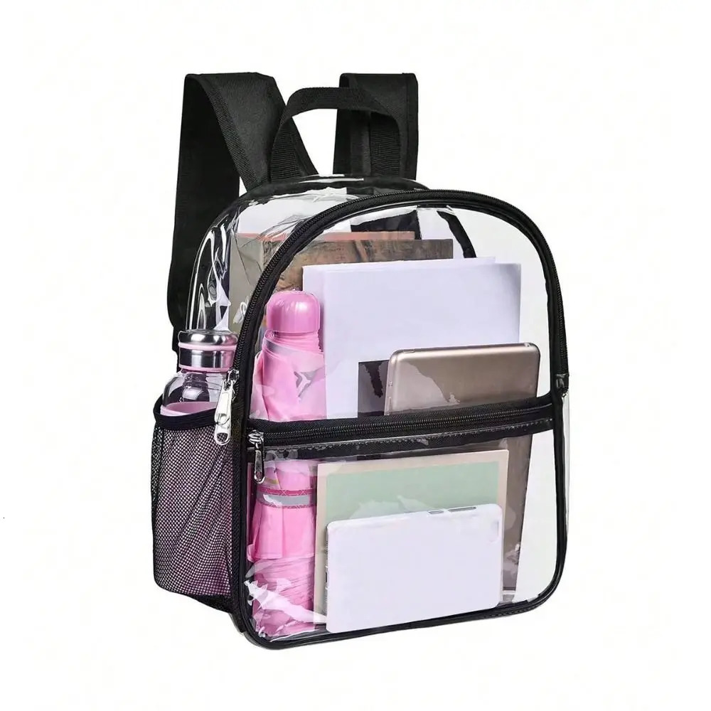 Small Clear Backpack Transparent PVC Backpack Summer Waterproof Beach Cell Phone bag for Travel School Storage Backbags 250314