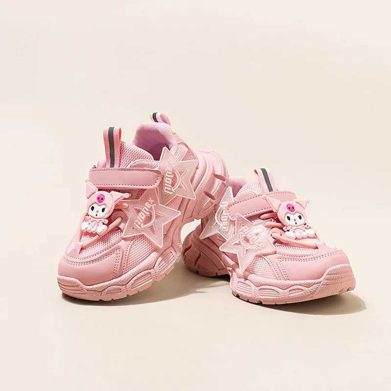 2024 Spring Autumn New Children Sneakers for Girls Fashion Cute Kuromi Soft Comfortable Anti-slippery Versatile Sports Shoes W250318