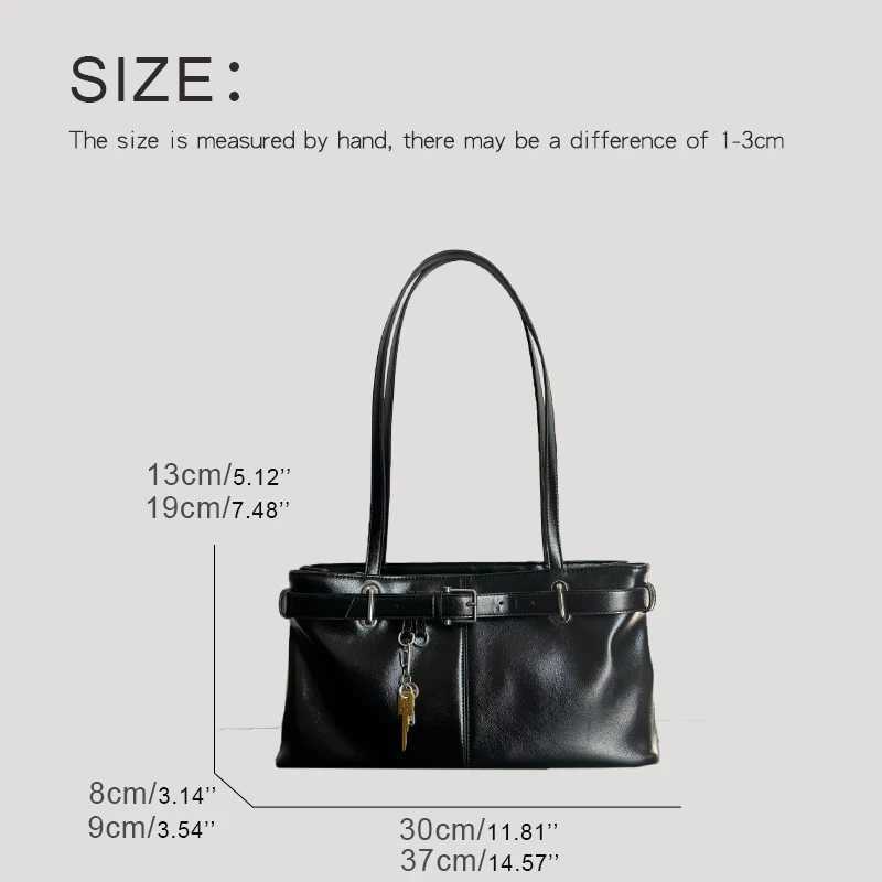 Korean casual underwear shoe bag suitable for luxury designer handbags wallets 2025 new PU buckle decorative key pendant Y250318