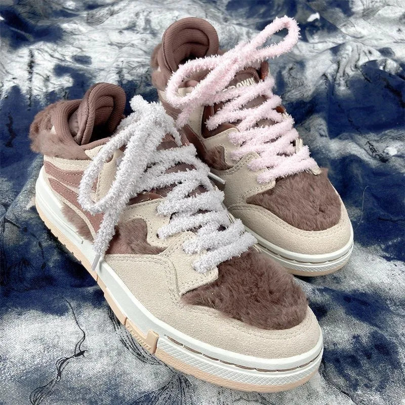 08cm width 1 Pair Cute Plush Sneakers Shoelaces Men Women Hightop Casual Canvas White Flat Shoes Laces Strings Accessories 250318