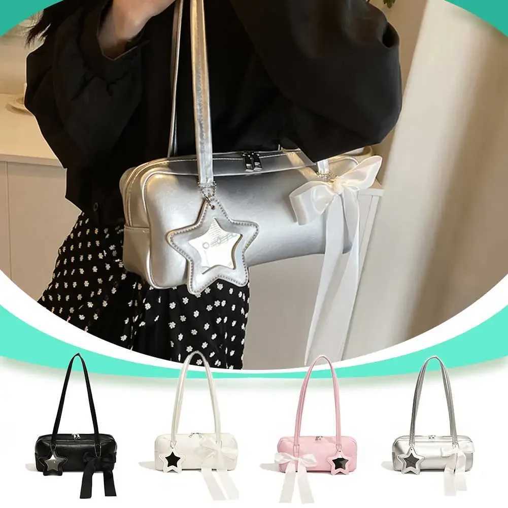 Wen casual handbag with star pendant Fi sole wallet PU leather bow underarm handbag girls outdoor daily bag Y250318