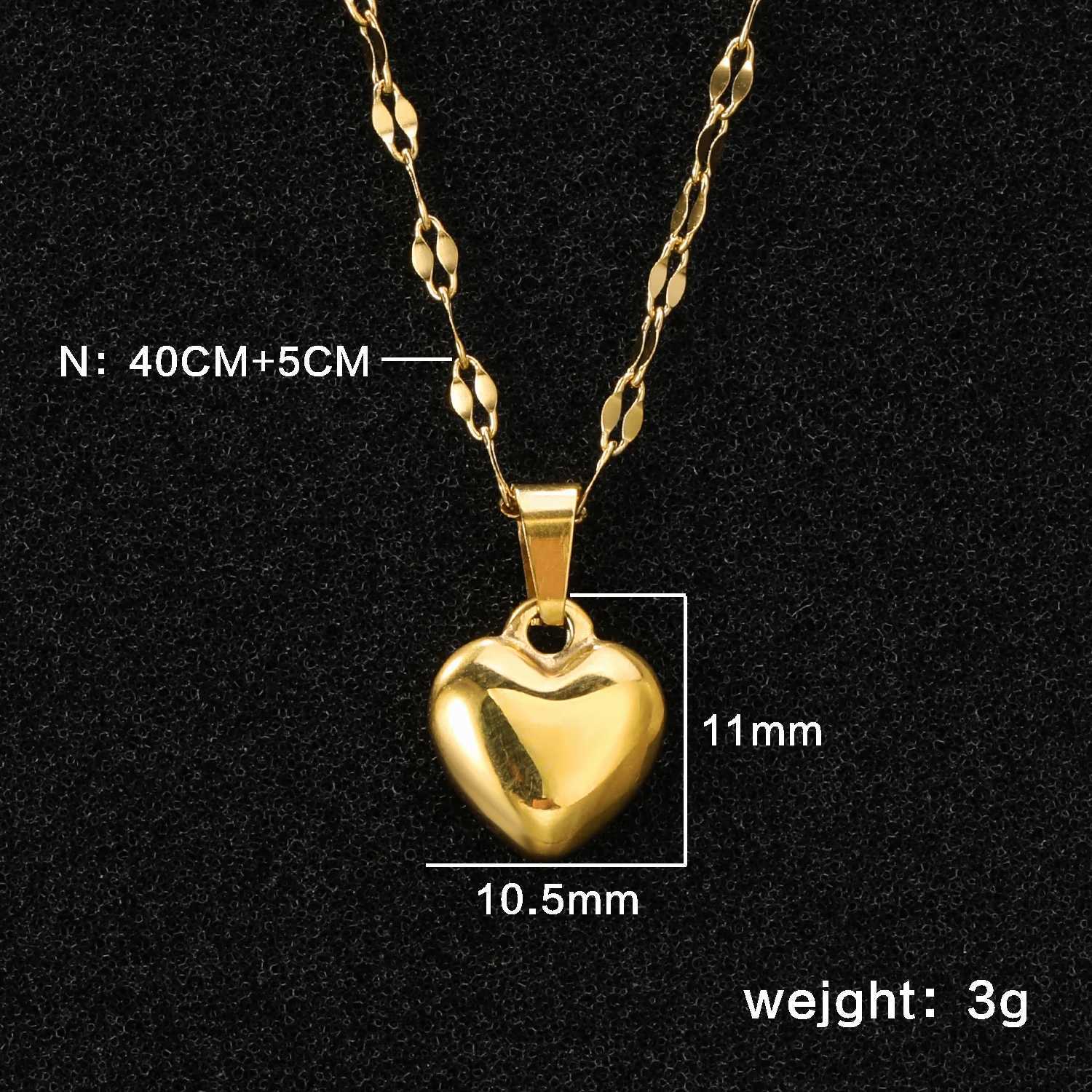 ASONSTEEL Sweet Romantic Heart Pendant Necklace For Women Stainless Steel Metal Gorgeous Wedding Gift Y2K Jewelry W250318