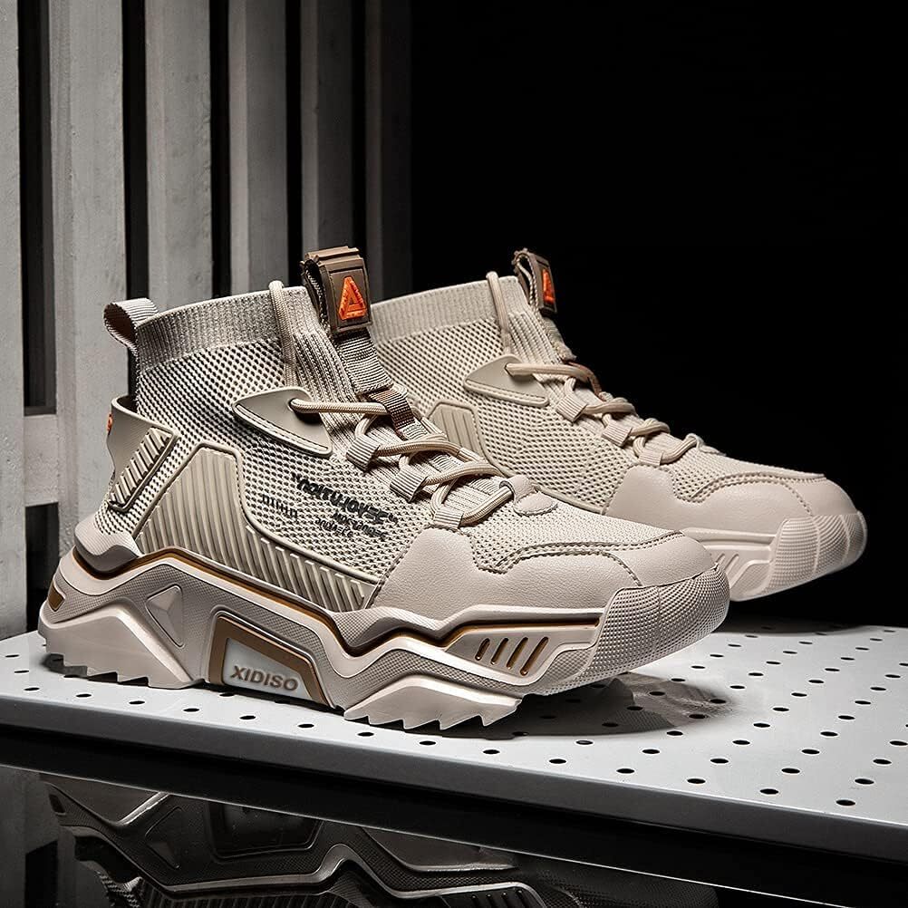 2025 With Box Designer Casual Shoes Fashion shoes men's high top casual walking shoes, anti slip breathable mesh lightweight sports shoes