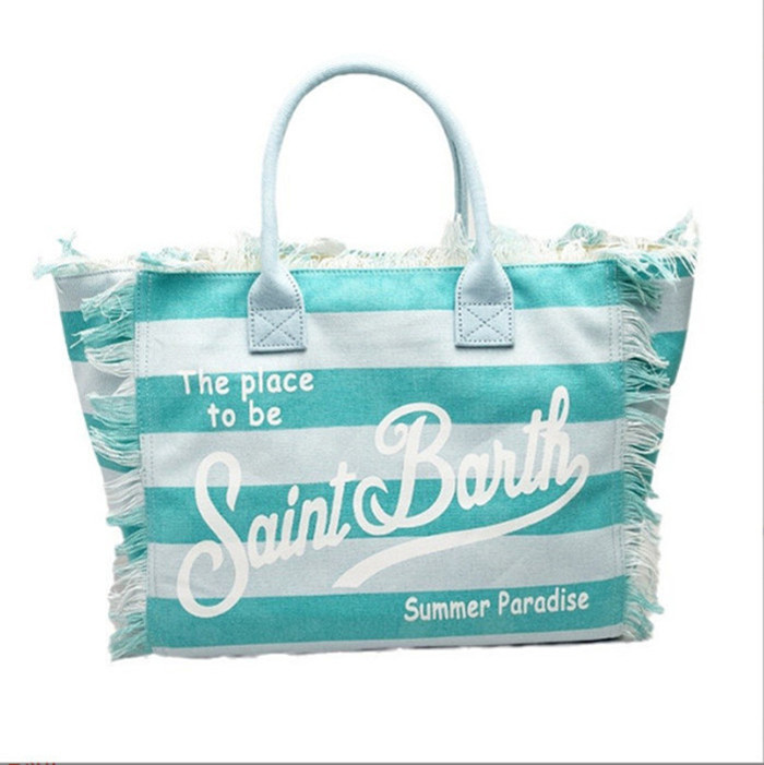 Large Capacity Tassel Handbag Color Printed Gift Shopping Beach Bag, One Shoulder Canvas Tassel Handbag