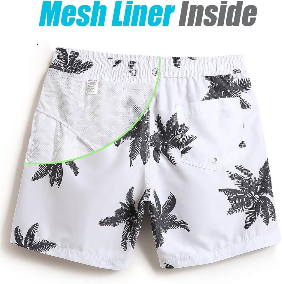 Mens Swim Trunks Bathing Suits Quick Dry Swimsuits Fashion print