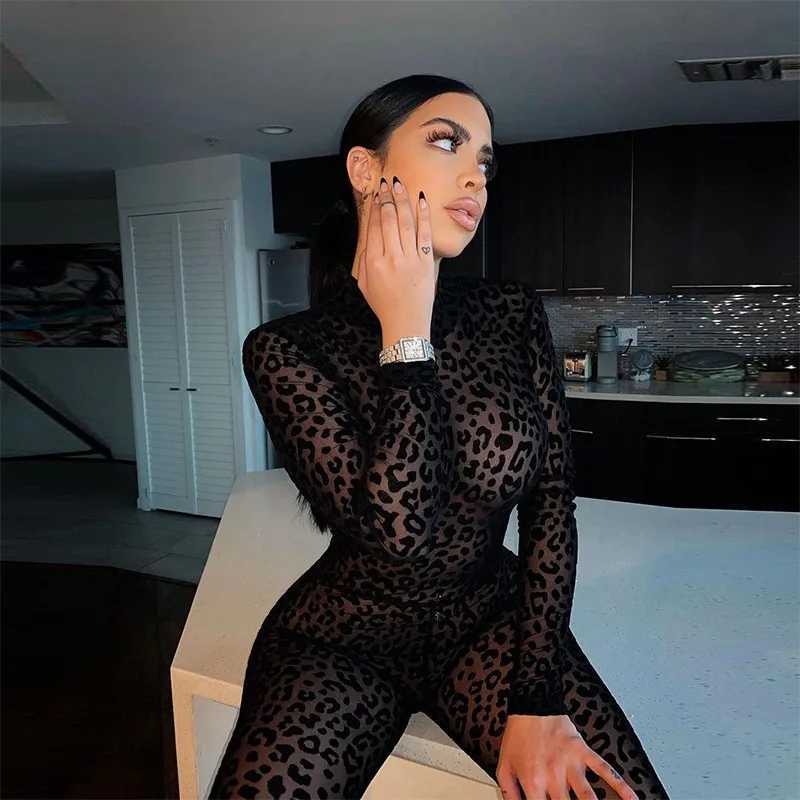 New womens Western style jumpsuit with long and sexy folds and perspective slimming jumpsuit X250318