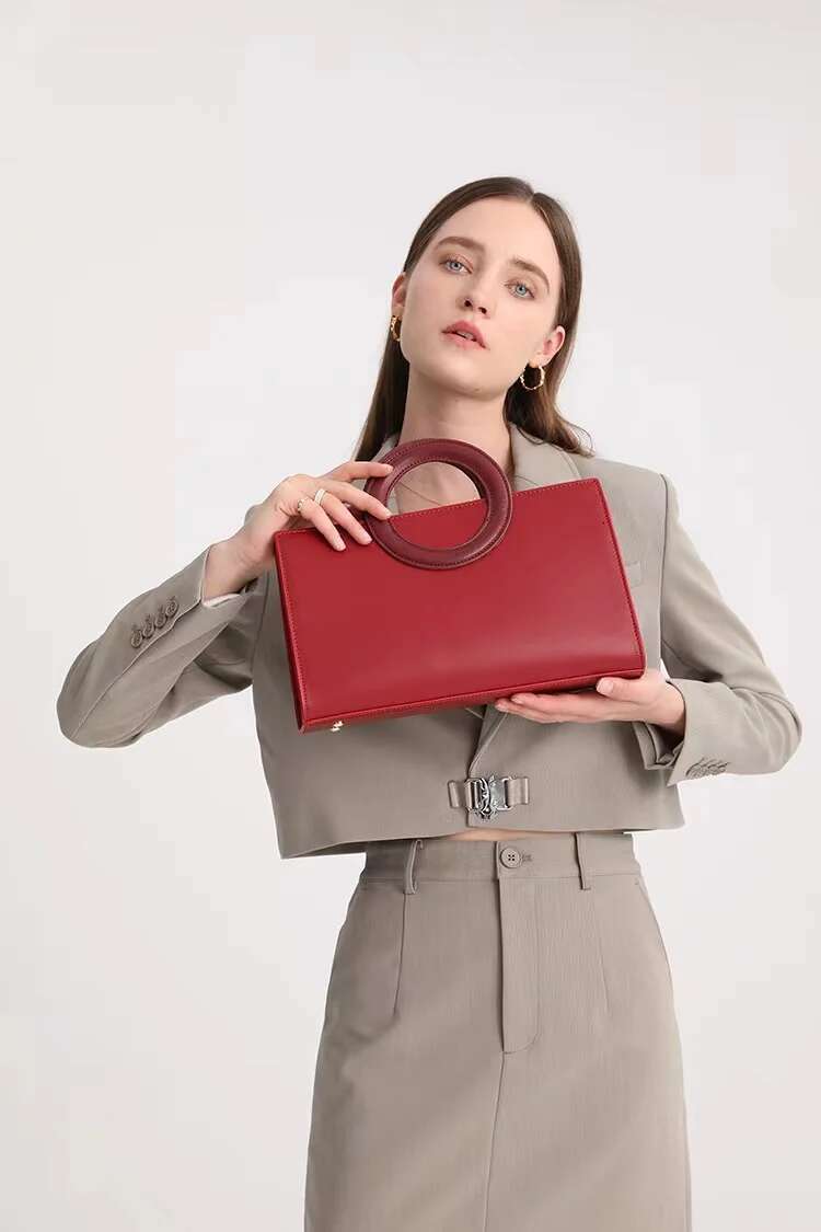 High Quality Textured Leather Sexy Red Color Tote Fashion Women's Handbag Lady Purse Shoulder Messenger Wedding Bag