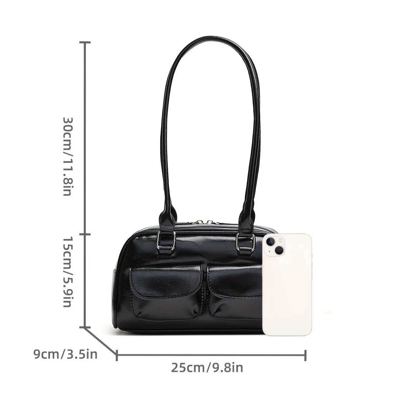 Wens Sahel Tramp Bag Pu Leather Shopping Bag Fi Solid Designer Armrest Bag Casual Double Pocket Handbottom Bag Y250318