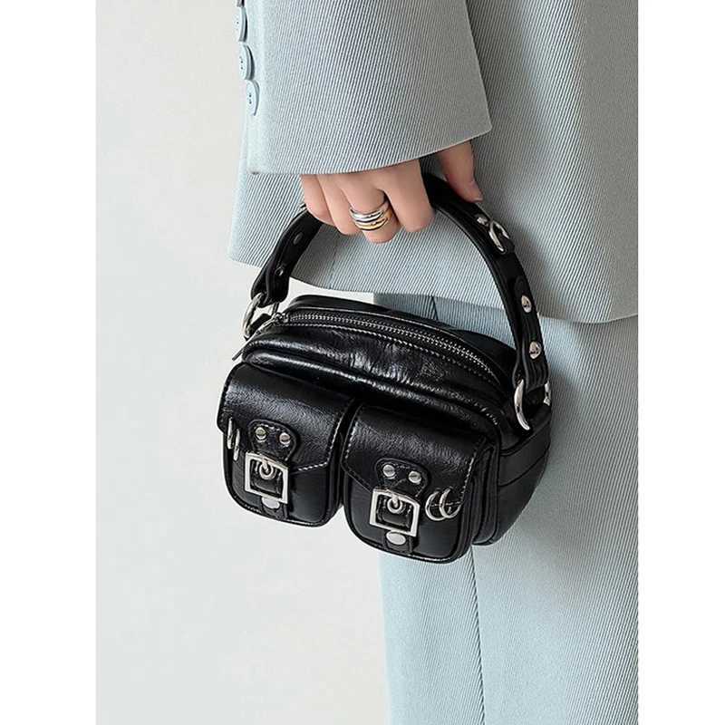 Fi Mini Wen handbag punk motorcycle style E girl cross body shoe bag personalized street PU Bolso MUJI Y250318