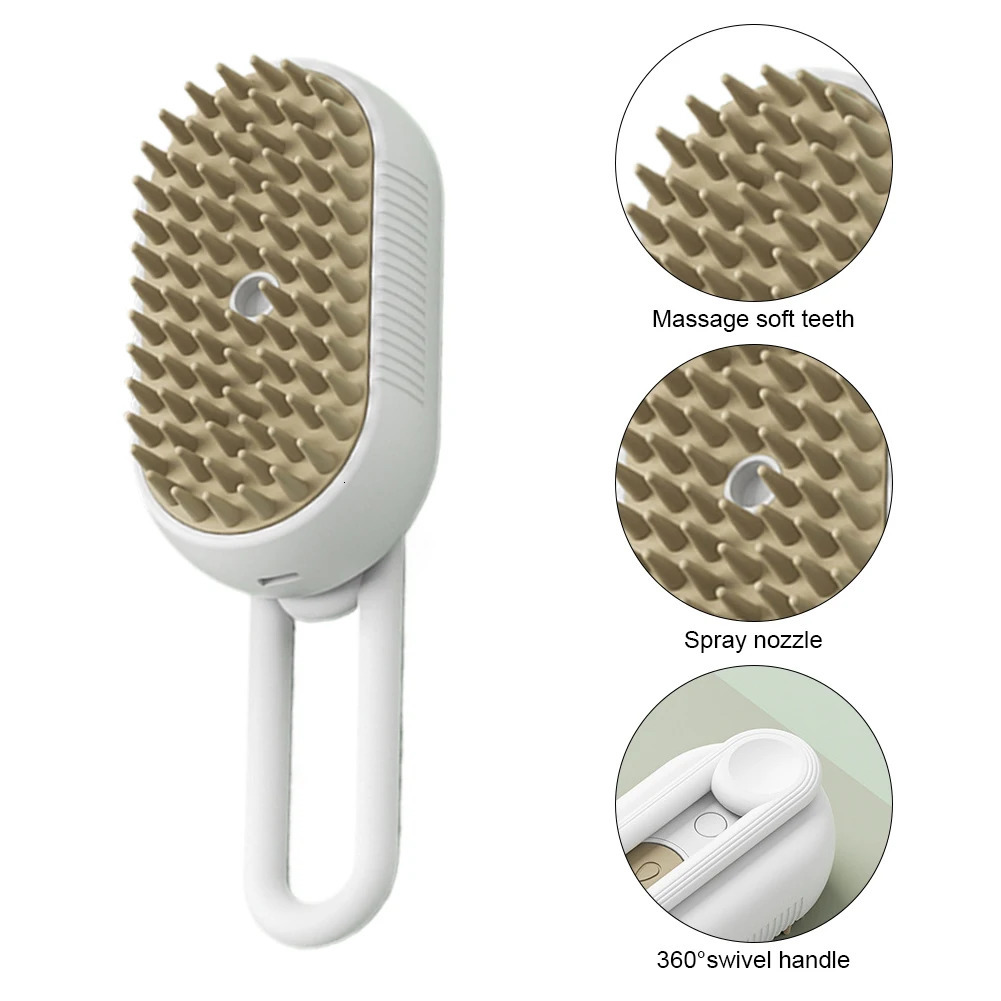 Cat Steam Brush Steamy Dog 3 in 1 Electric Spray Hair Brushes USB Rechargeable Grooming Massage Comb for Pet Hairs 250318