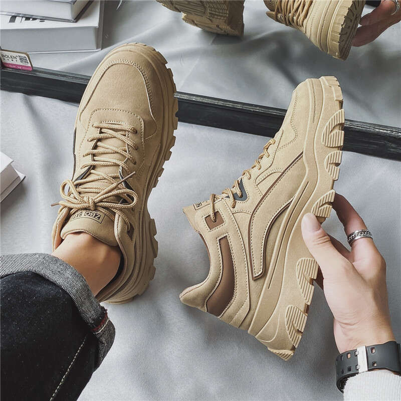 High British style men's shoes, autumn casual wear resistant workwear, mid top short spring trendy boots, Martin boots for men