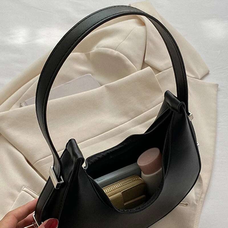 Fashion Design PU Leather Hobo Shoulder Women Small Clutch Handbag Purse Female Underarm Bag Travel Totes