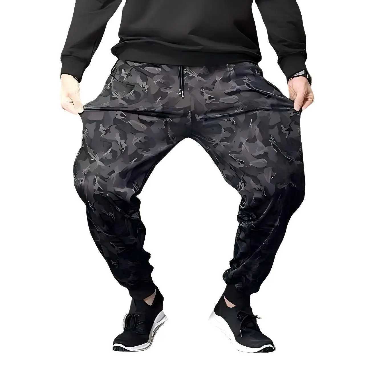New gym drawstring mens sportswear camouflage jogging bag harem sports pants relaxed mens long legs plus size M-5XL W250318