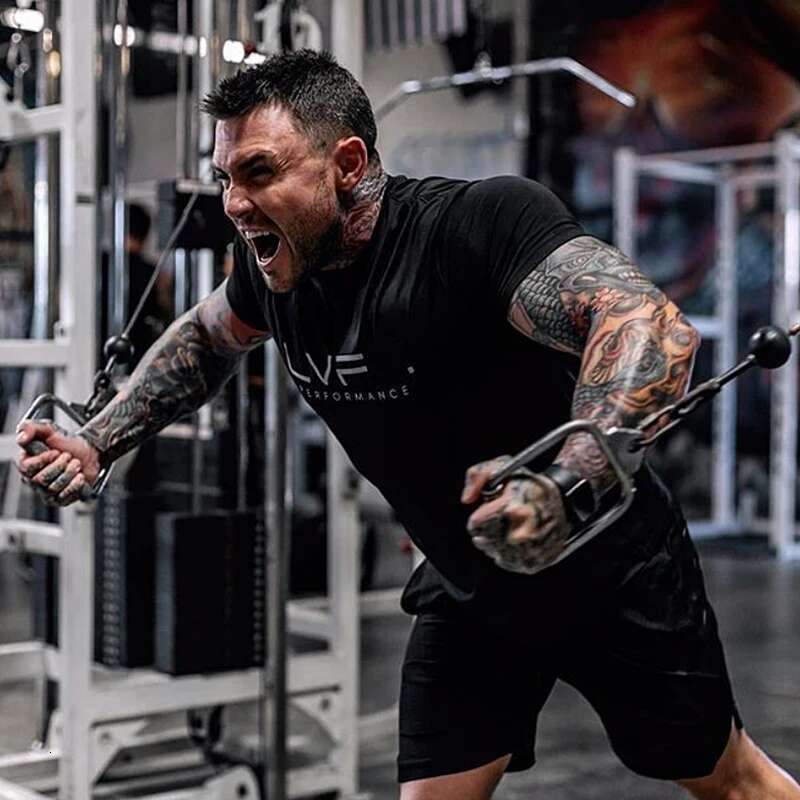 Men's Summer Gym Cotton Running T Fiess Tee Casual Short Sleeve T Shirt Training Sports Clothing Male Lightweight Tops