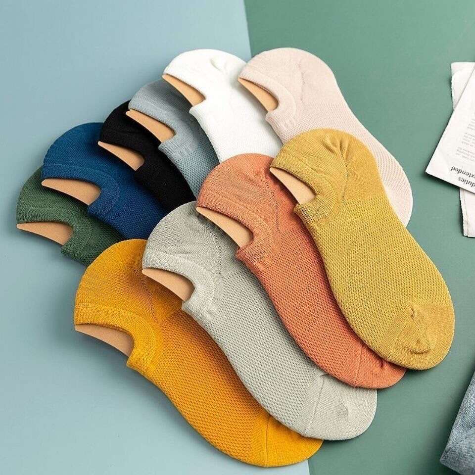 Designer Socks for Women Designer Socks Mens Short Breathable Mesh Boat Socks Spring Summer Thin Style Solid Color and Sport Resistant Cotton Socks